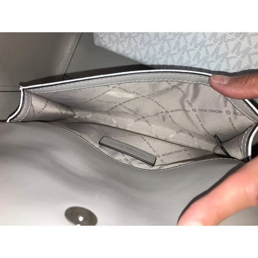 MICHAEL KORS TWO WAY GRAY PEBBLED CROSSBODY TOTE BAG